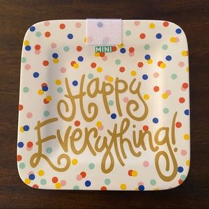 Coton Colors Happy Everything 9.25" Square Plate Platter Mini Dot NEW